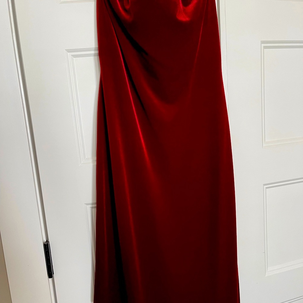 Red velvet dress